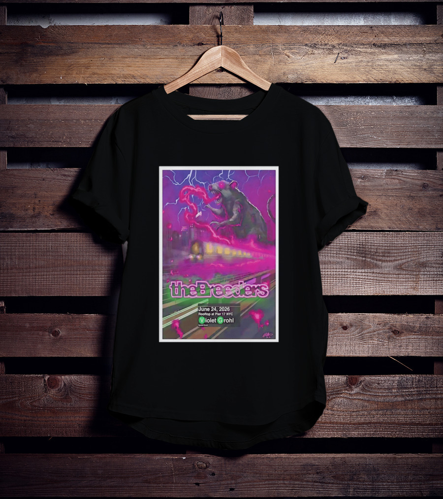 The Breeders Violet Grohl June 24 2026 Pier 17 NYC Rooftop Concert T-Shirt