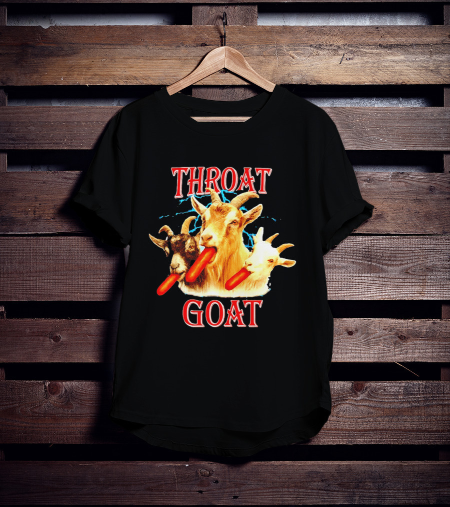 Throat Goat Hot Dog Eating Goats Meme Humor T-Shirt