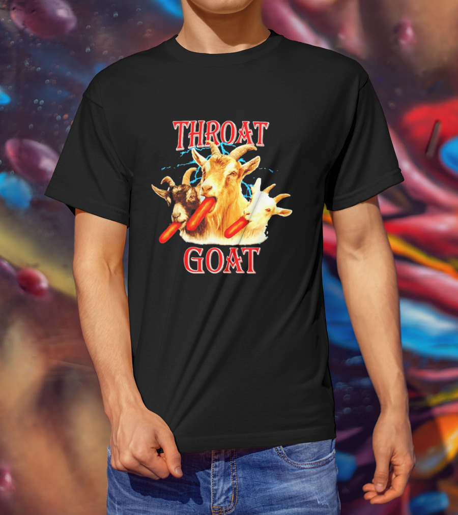 Throat Goat Hot Dog Eating Goats Meme Humor T-Shirt