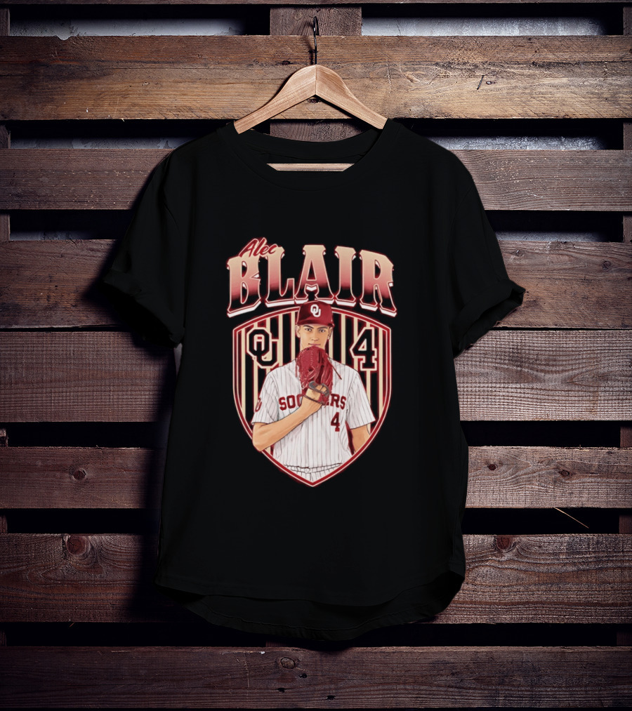Oklahome Sooners Alec Blair Number 4 Baseball Player T-Shirt