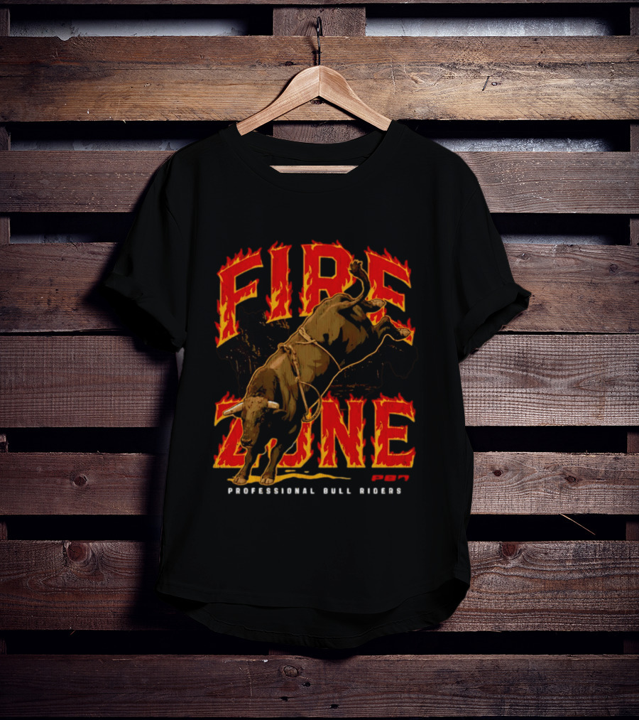 PBR Fire Zone Bucking Bull Professional Bull Riders Western T-Shirt
