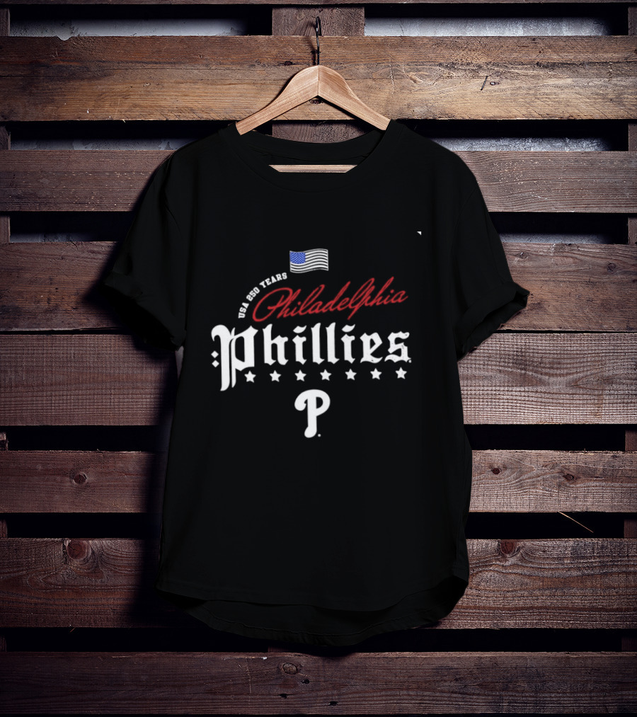 Philadelphia Phillies MLB USA 250 Years 4th Of July Celebration T-Shirt