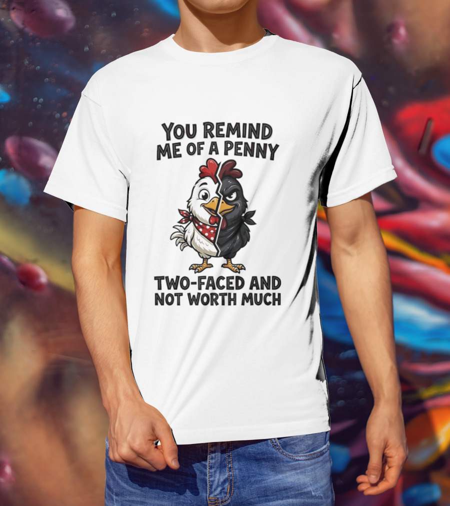 You Remind Me Of A Penny Two Faced Chicken Not Worth Much T-Shirt