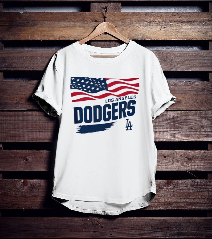 Los Angeles Dodgers Waving Flag LA Dodgers Starter Baseball Team T-Shirt