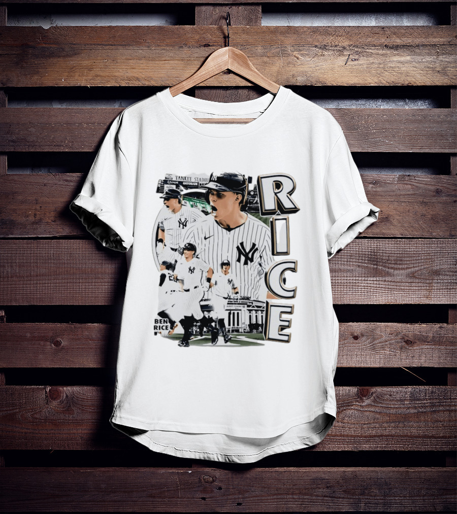 Ben Rice New York Yankees 2026 Collage 90s Bootleg Yankee Stadium RICE T-Shirt