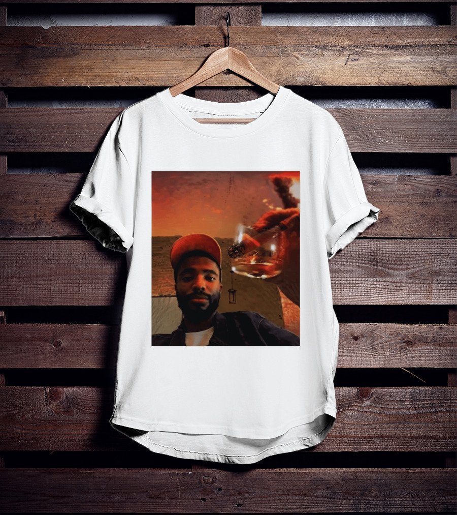 Mikal Bridges Phoenix Suns Cigar Whiskey Glass Sunset Vibes T-Shirt