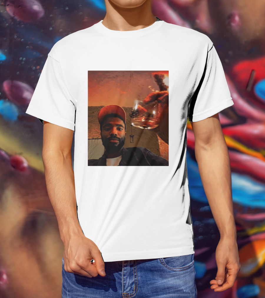Mikal Bridges Phoenix Suns Cigar Whiskey Glass Sunset Vibes T-Shirt