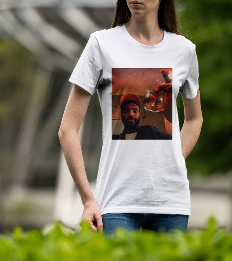 Mikal Bridges Phoenix Suns Cigar Whiskey Glass Sunset Vibes T-Shirt