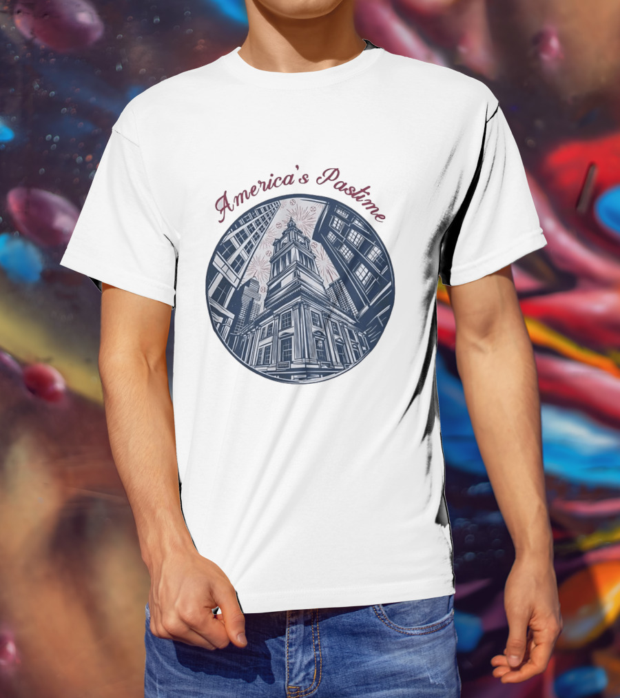 Philadelphia Independence Hall America's Pastime Baseball T-Shirt