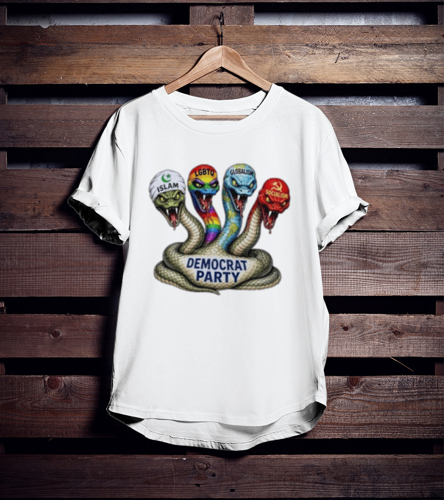 Islam LGBTQ Globalism Socialism Cobra Democrat Party T-Shirt