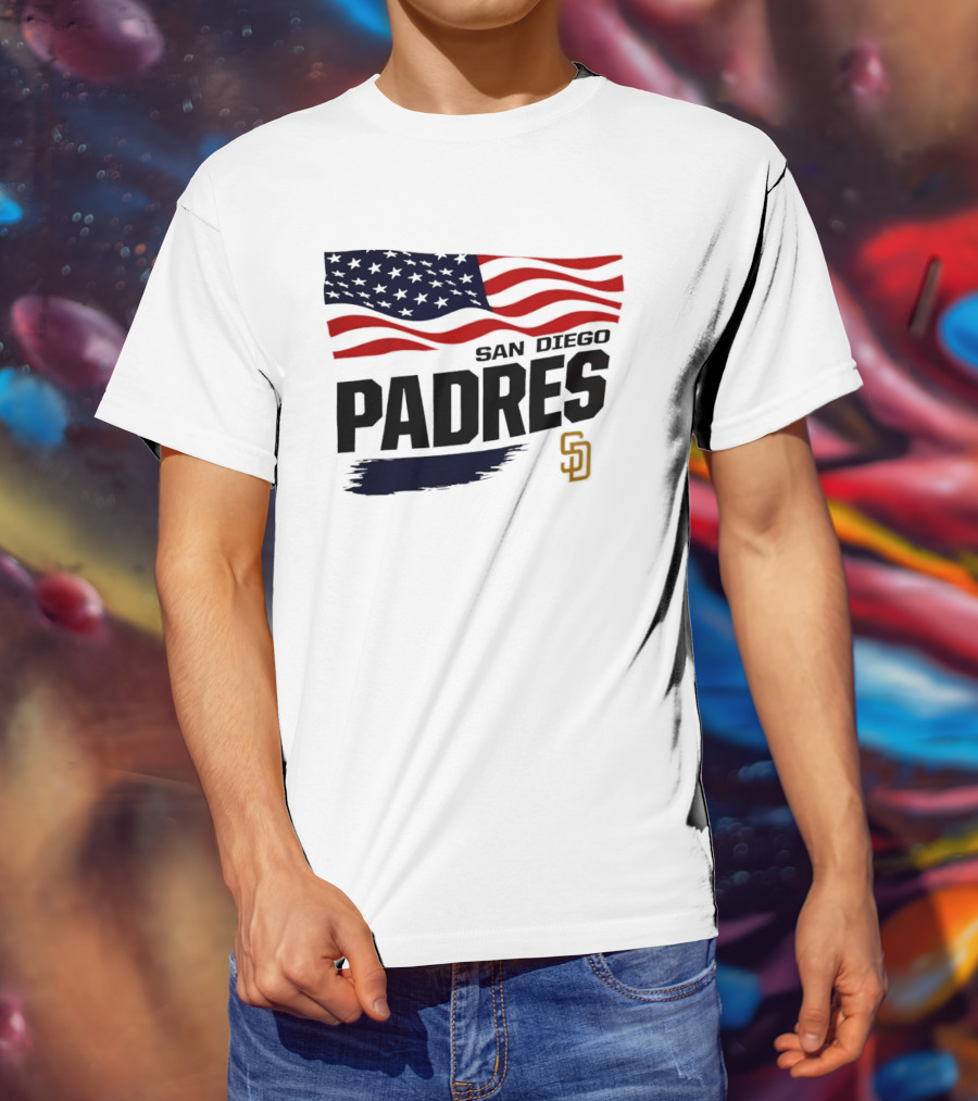 San Diego Padres American Flag SD T-Shirt