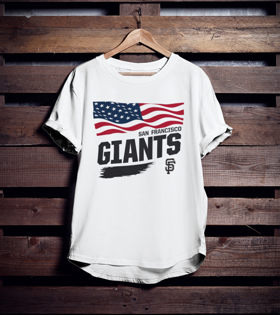 San Francisco Giants American Flag SF Baseball T-Shirt