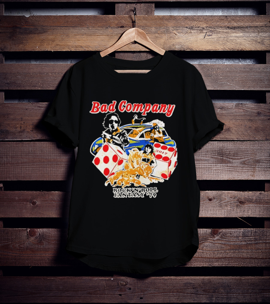 Bad Company Rock N Roll Fantasy '90 Dice And Muscle Car T-Shirt