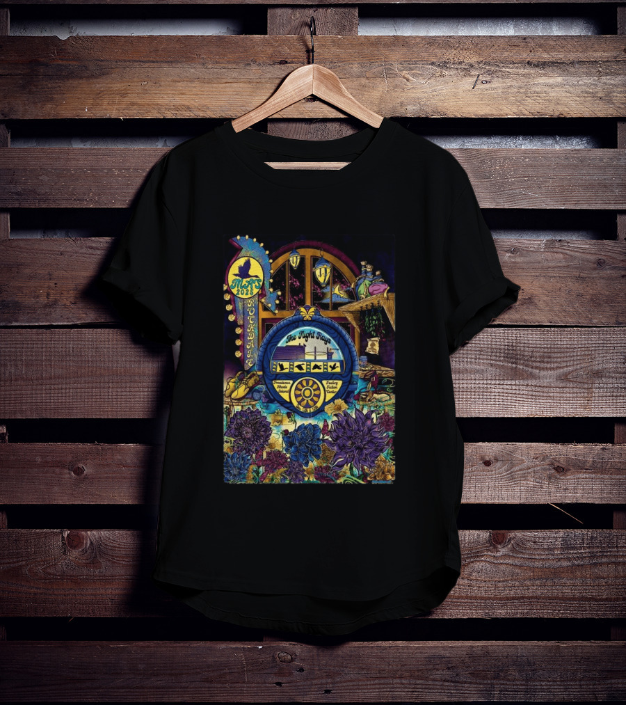 Rockadame Mats 2025 The Night Rays Providence Rhode Island Factory Ticket Center T-Shirt