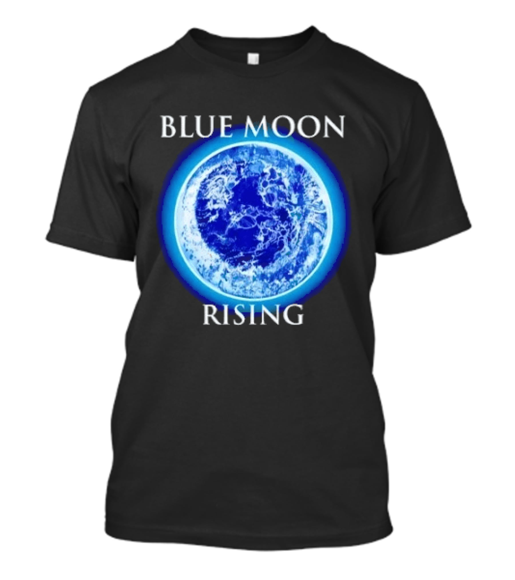 Blue Moon Rising Astronomy Celestial Night Sky Planetary T-Shirt