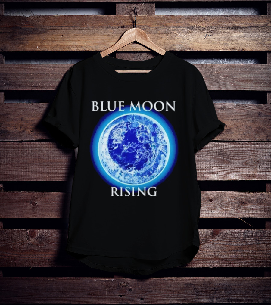 Blue Moon Rising Astronomy Celestial Night Sky Planetary T-Shirt