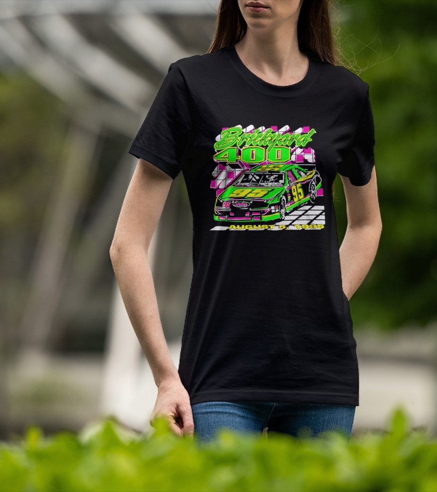 Brickyard 400 August 5 1995 Racing 95 Indy Checkerboard T-Shirt