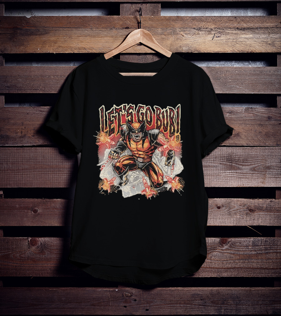Wolverine Let's Go Bub Retro Comic Style Fierce Action Scene T-Shirt