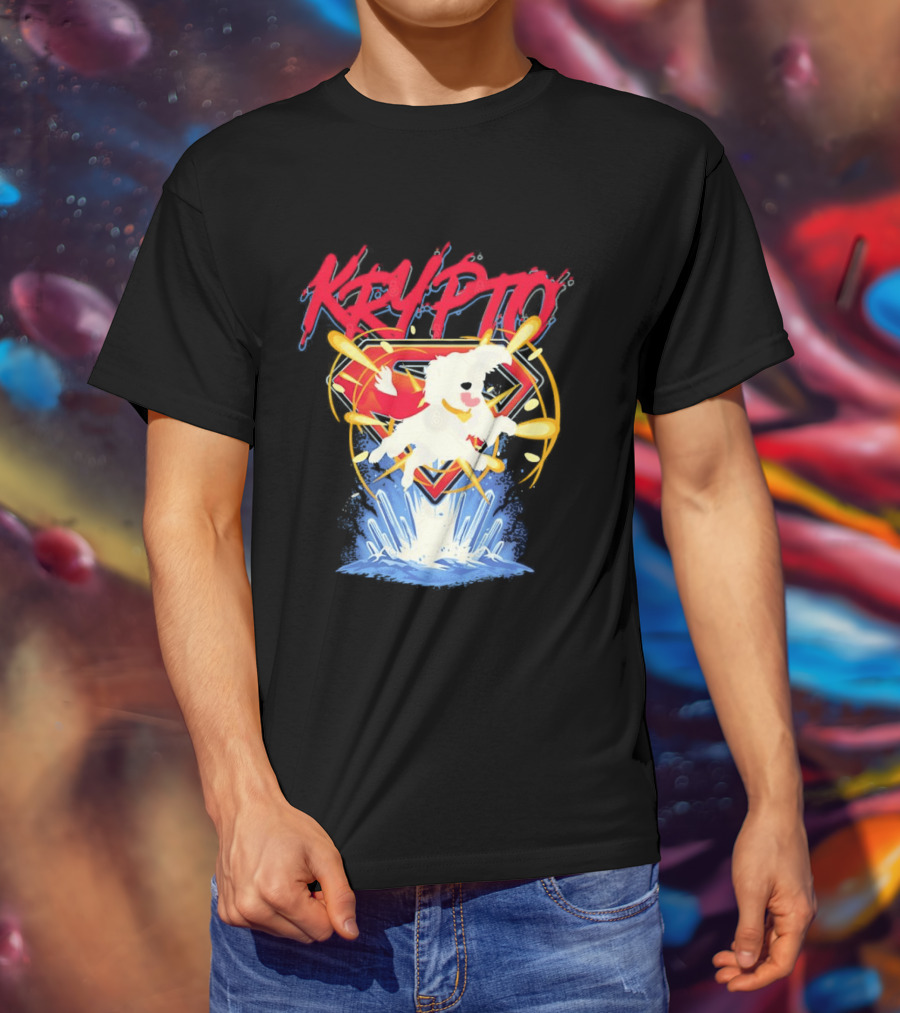 Krypto The Superdog With Superman Symbol And Skateboard T-Shirt