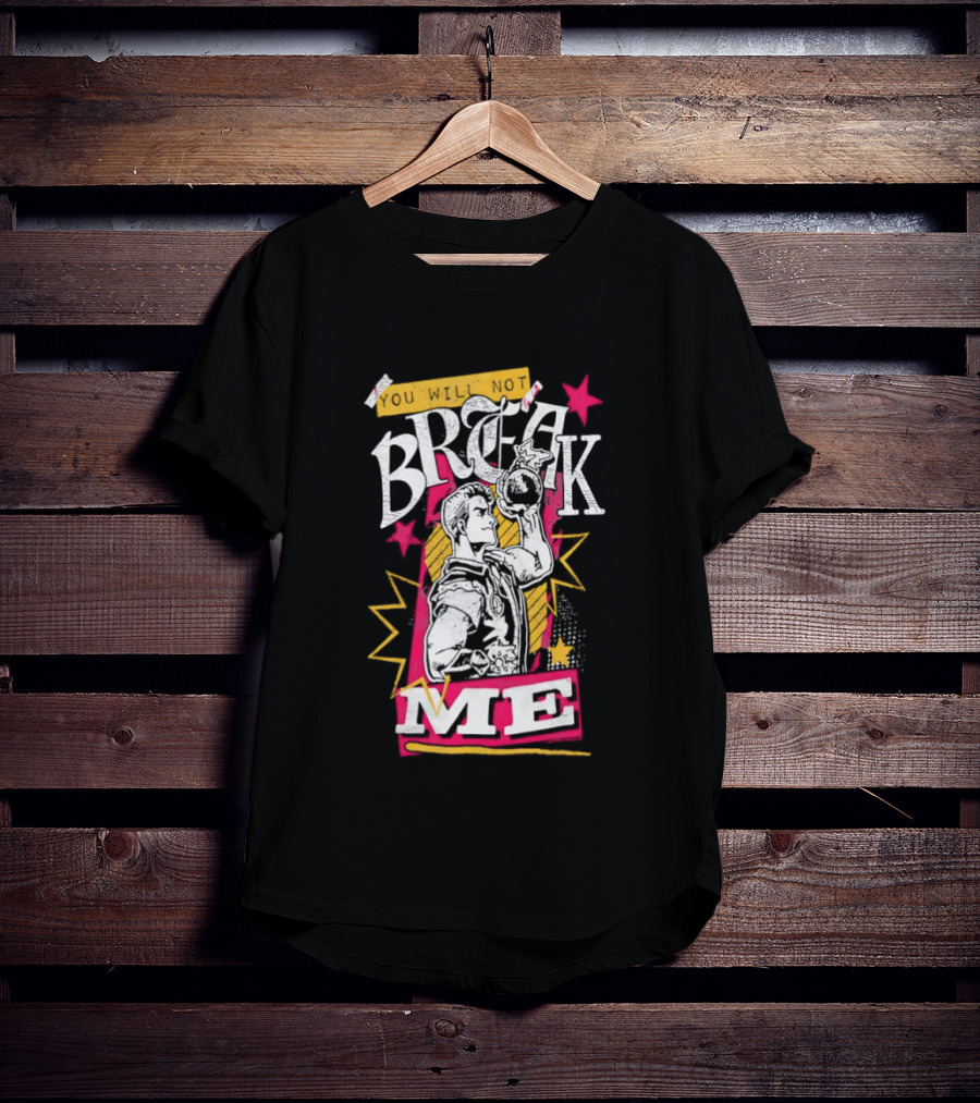 Break Me Bomb Guy Bold Typography Power Starburst T-Shirt