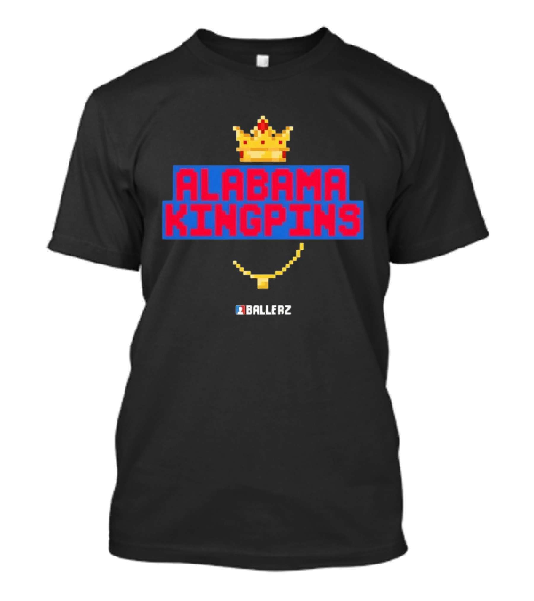Alabama Kingpins Crown Necklace Ballerz Iconic 8 Bit T-Shirt