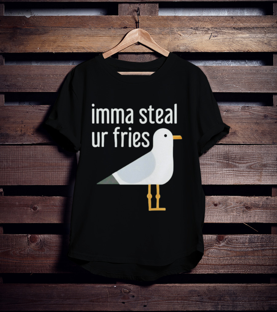 Imma Steal Ur Fries Seagull Bird Beach Humor T-Shirt