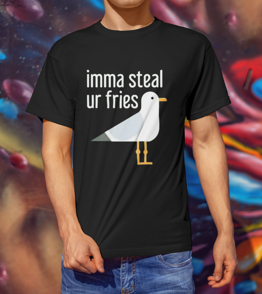 Imma Steal Ur Fries Seagull Bird Beach Humor T-Shirt