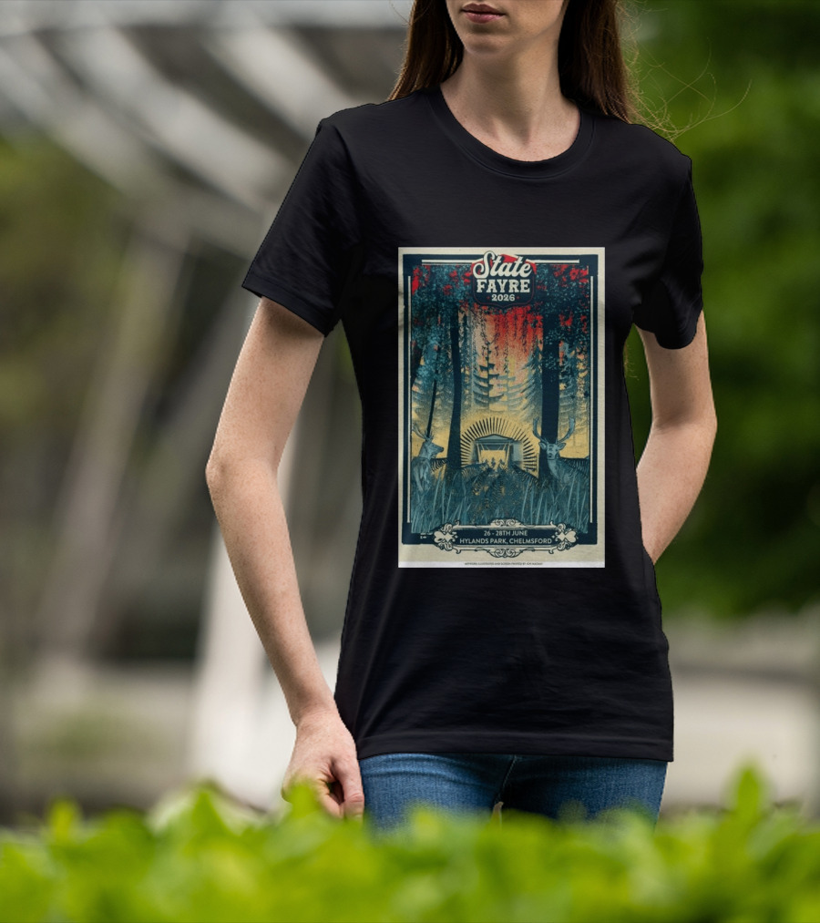 State Fayre 2026 Hylands Park Chelmsford June 26 28 Forest Deer Scene T-Shirt