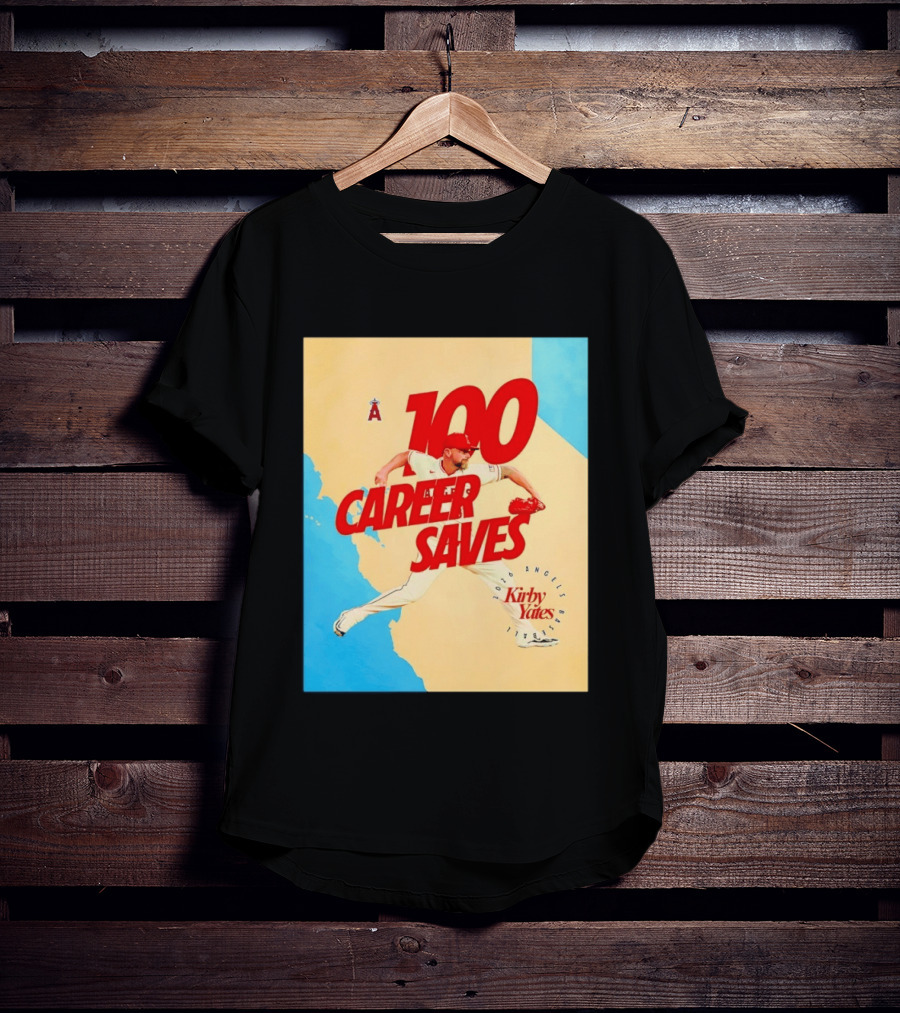 Los Angeles Angels Kirby Yates 100 Career Saves Milestone 2026 T-Shirt