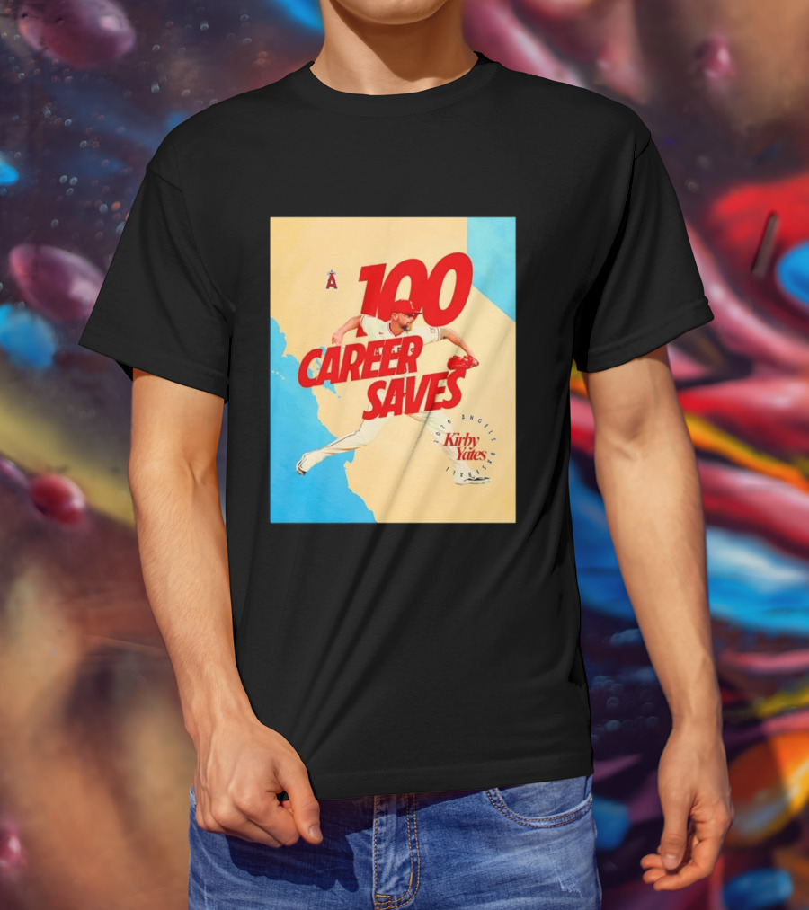 Los Angeles Angels Kirby Yates 100 Career Saves Milestone 2026 T-Shirt