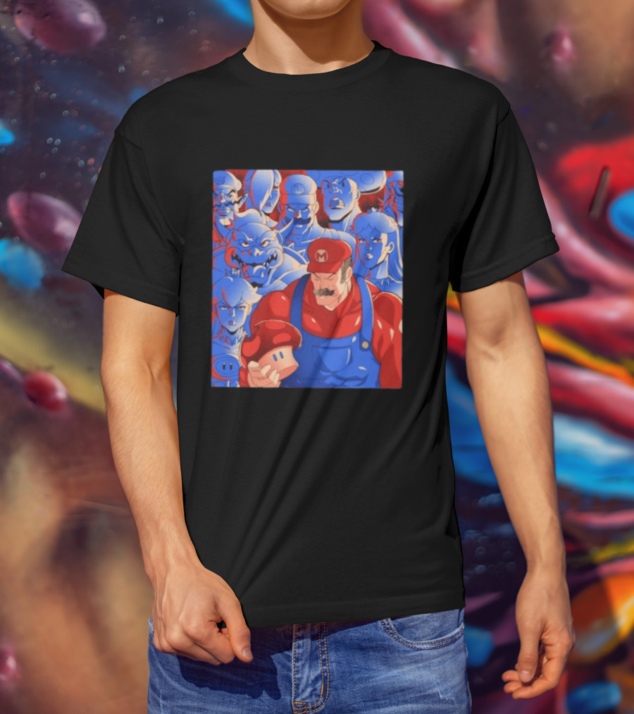 Leader Of Mushrooms Mario Nostalgic Gaming Characters T-Shirt
