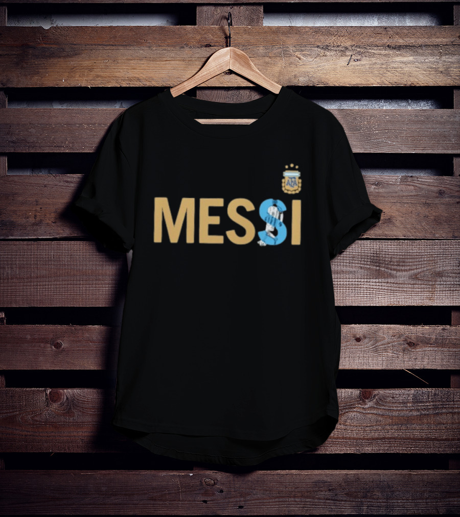 Messi Argentina AFA Emblem Striped T-Shirt