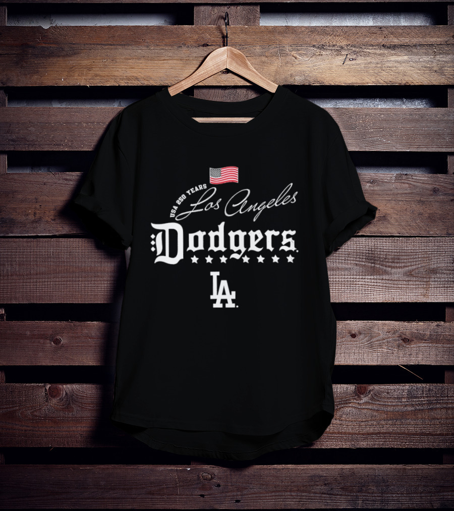 Los Angeles Dodgers MLB USA 250 Years Celebration Happy 4th Of July T-Shirt