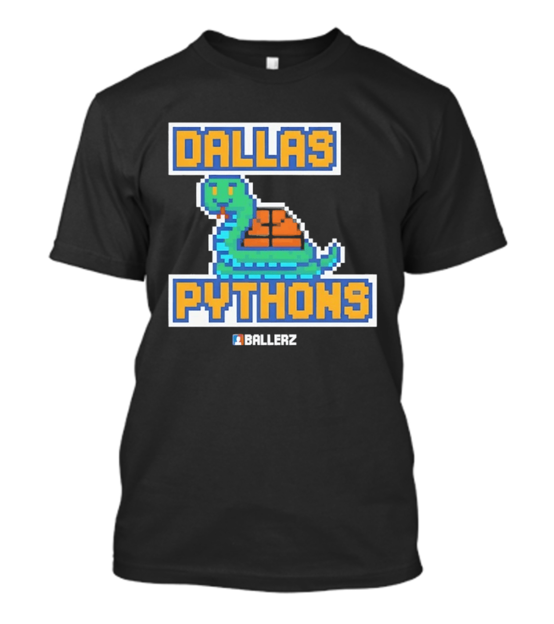 Dallas Pythons Ballerz Basketball Pixel Snake T-Shirt