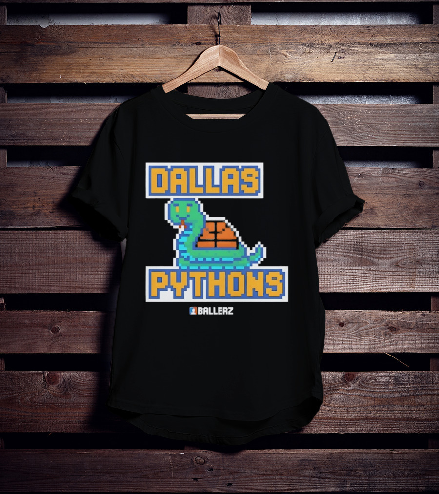Dallas Pythons Ballerz Basketball Pixel Snake T-Shirt