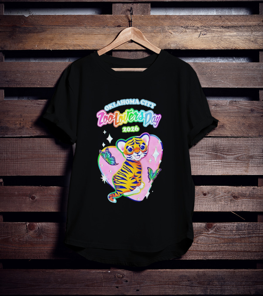 Oklahoma City Zoo Lovers Day 2026 Tiger And Butterflies Hearts T-Shirt
