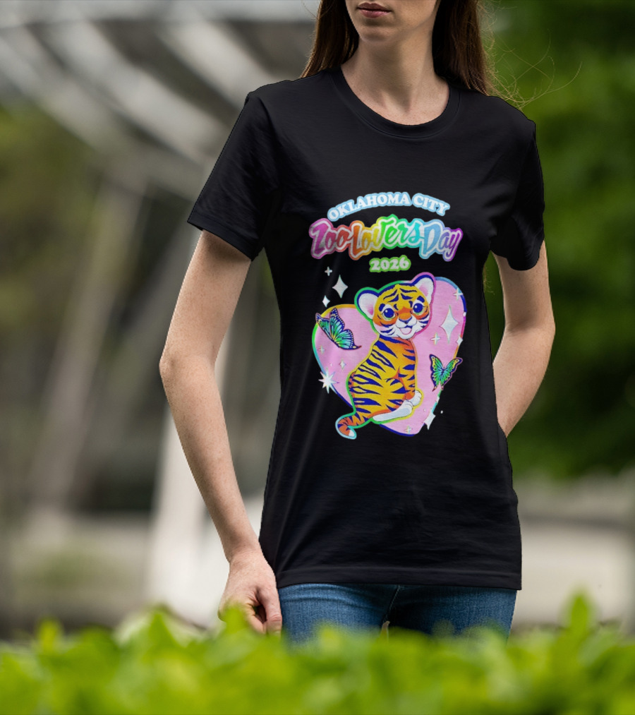 Oklahoma City Zoo Lovers Day 2026 Tiger And Butterflies Hearts T-Shirt