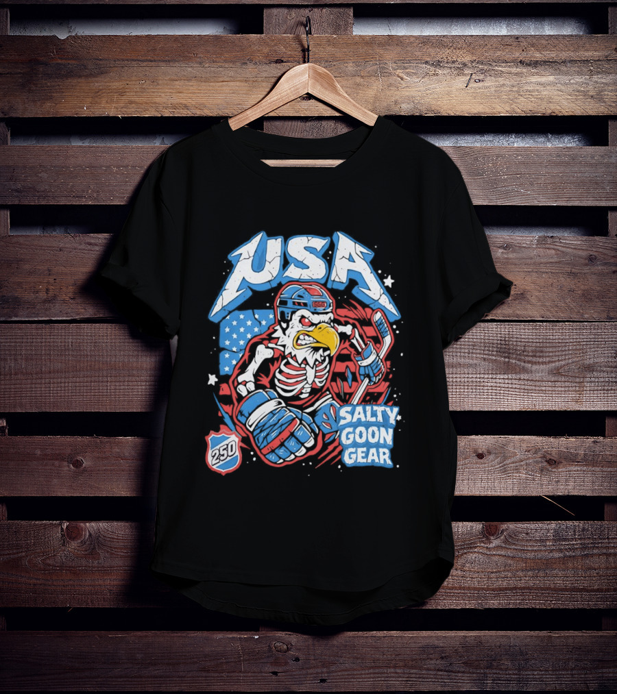 USA Skeleton Eagle 250 Salty Goon Gear T-Shirt