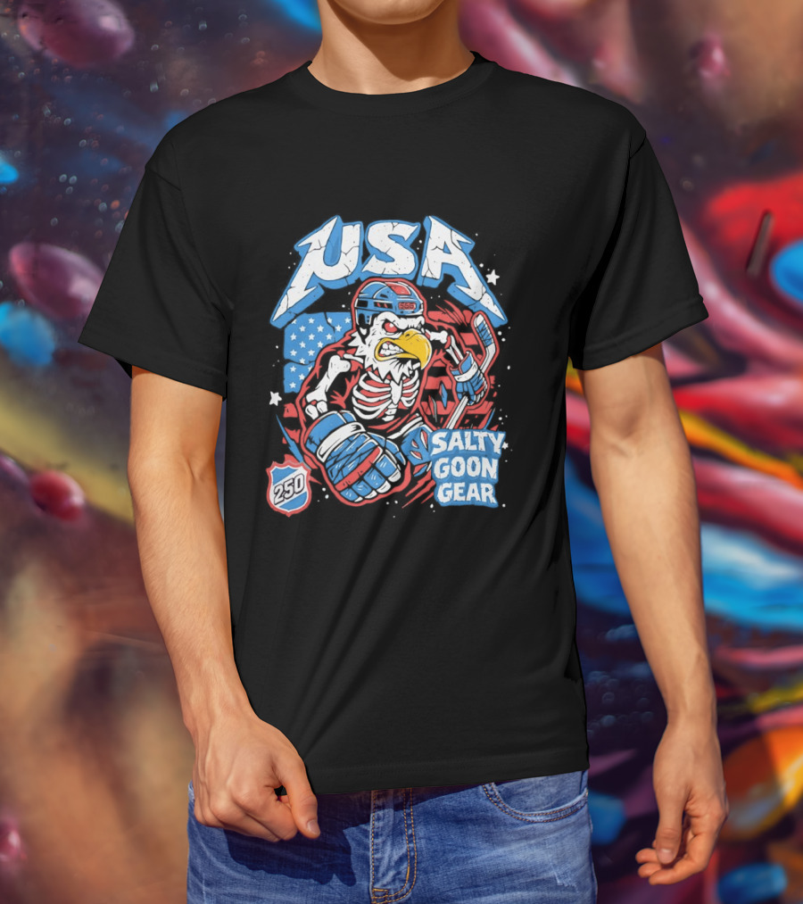 USA Skeleton Eagle 250 Salty Goon Gear T-Shirt