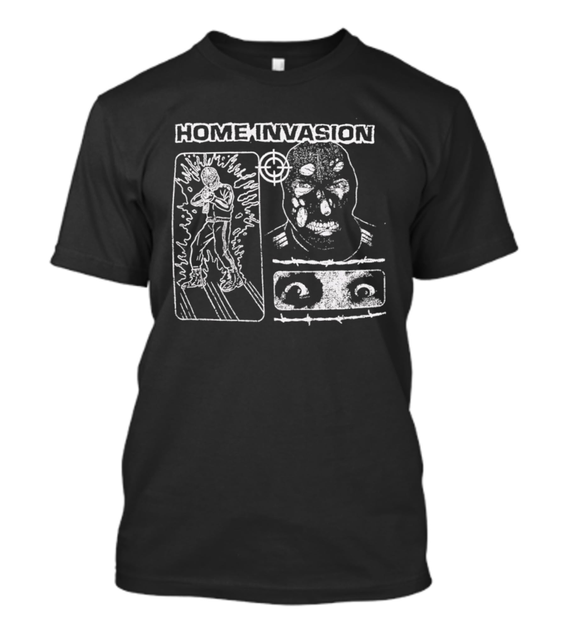 Home Invasion Drawing With Figure Target And Eyes T-Shirt