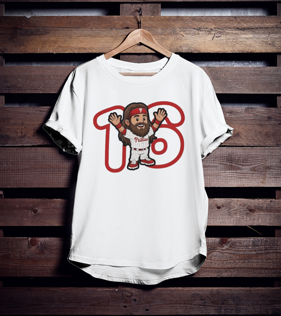 Brandon Marsh 16 Cartoon Philadelphia Phillies Baseball Player MLB 2026 T-Shirt