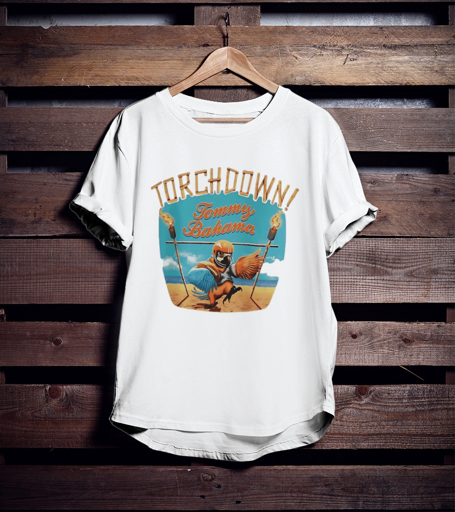 TORCHDOWN Tommy Bahama Parrot Beach Football T-Shirt