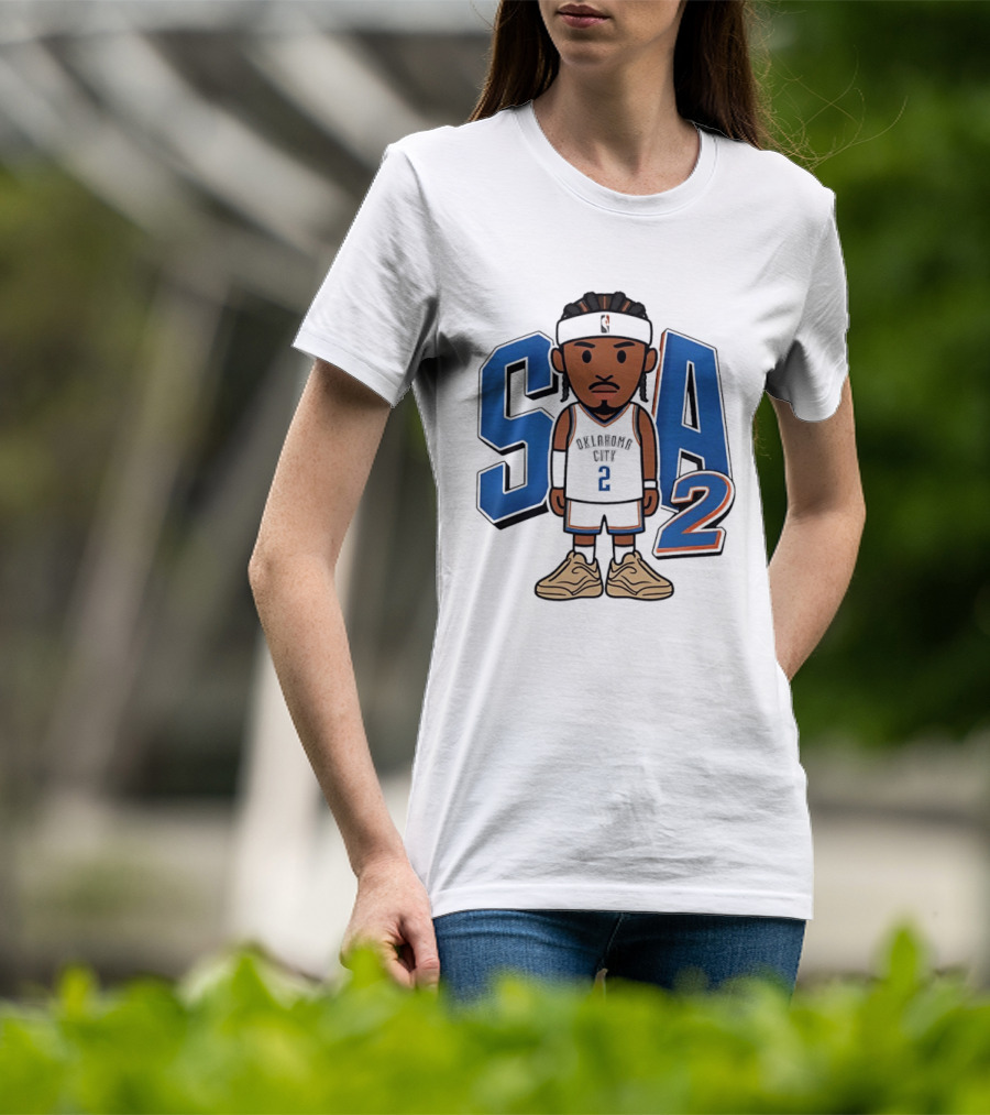 SGA Shai Gilgeous Alexander Oklahoma City Thunder SA 2 Cartoon T-Shirt