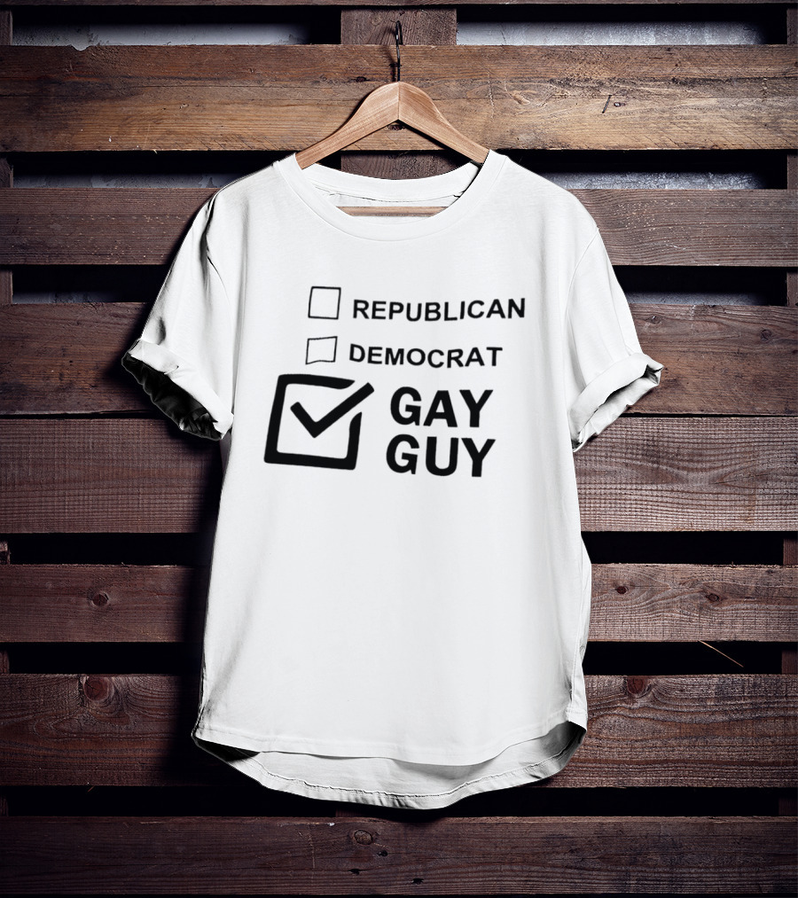 Republican Democrat Gay Guy Checkbox LGBTQ Pride T-Shirt