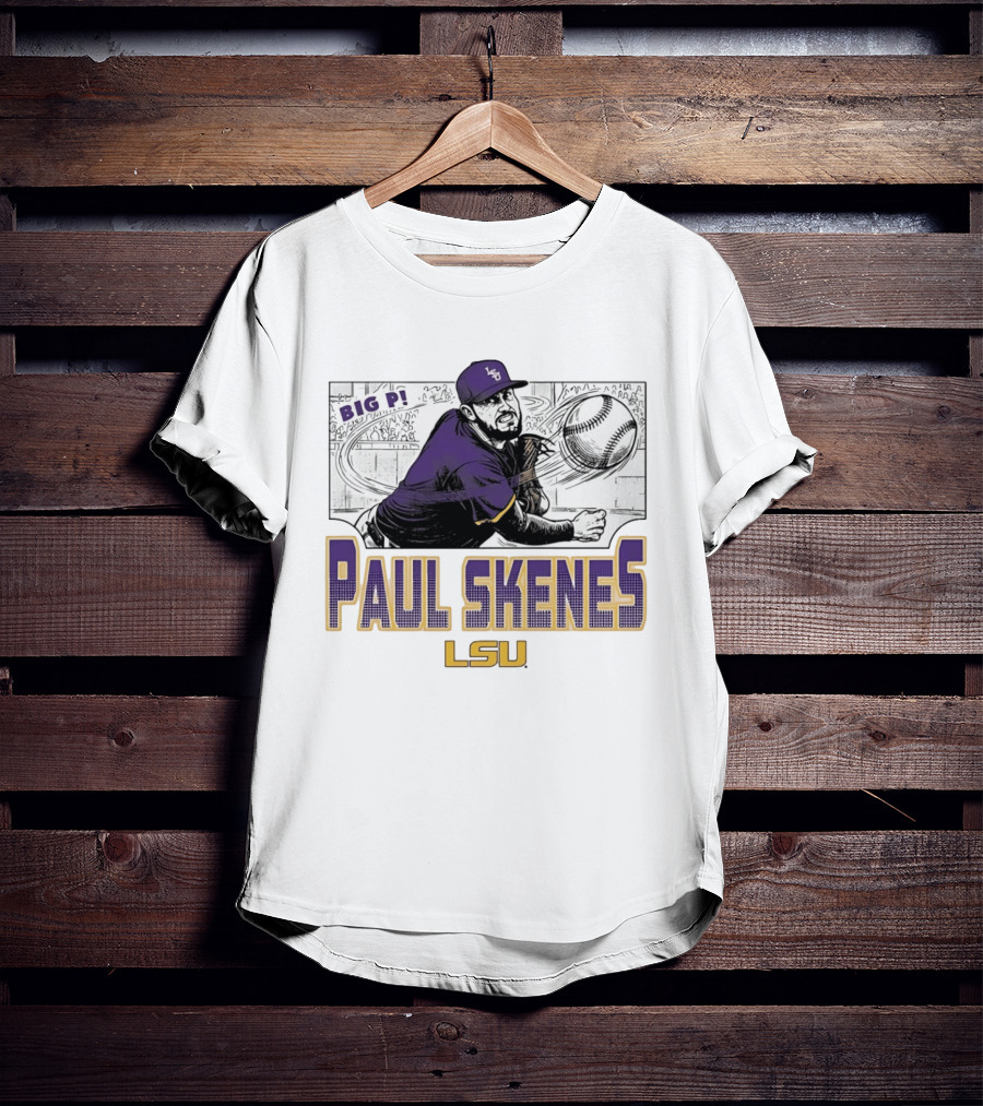 LSU Tigers Paul Skenes Big P Baseball Comic T-Shirt