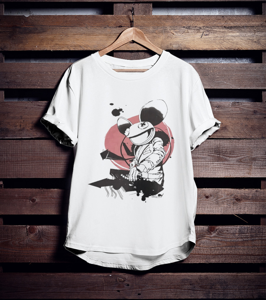 Deadmau5 DJ Music Icon With Pink Circle And Black Abstract T-Shirt