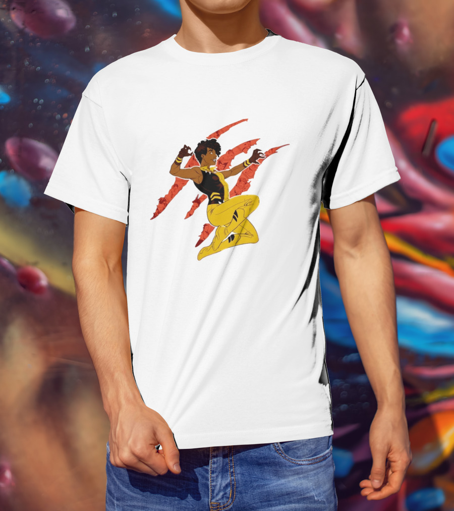 Superhero Vixen DC Comics Heroic Action Scratches T-Shirt