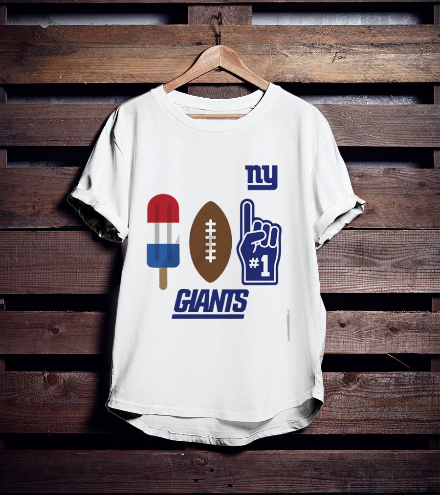 New York Giants Popsicle Football Foam Finger #1 Americana Pop 2026 Season T-Shirt