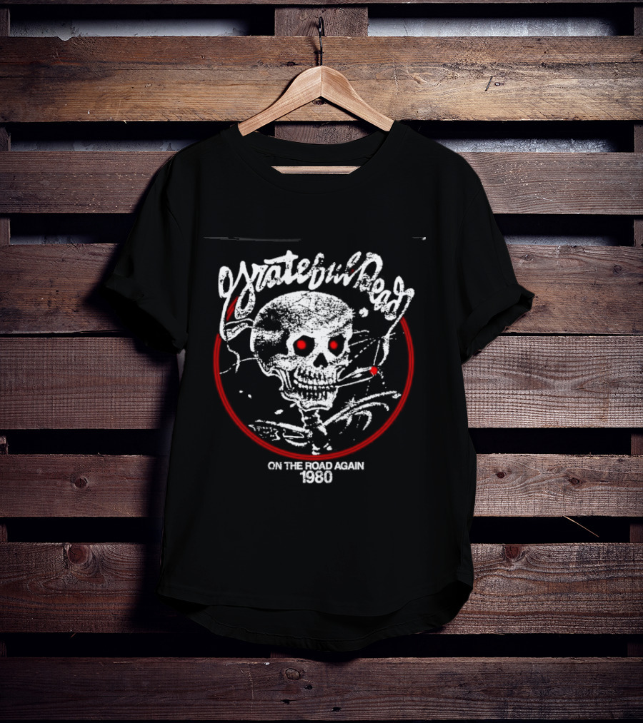 Grateful Dead 1980 Skull On The Road Again T-Shirt