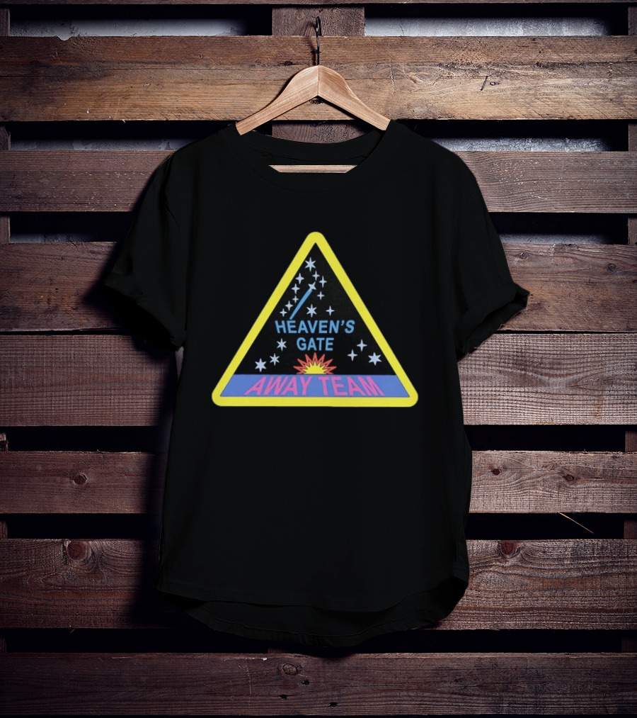 Heaven's Gate Away Team Space Sci Fi Cult Triangle Badge With Stars And Comet T-Shirt